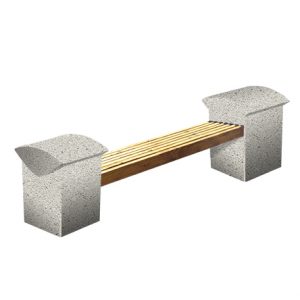 Ландшафтные элементы СК-8 деревянная с бетонными опорами L=2300, тумба 550*180*600 Белый Гранит