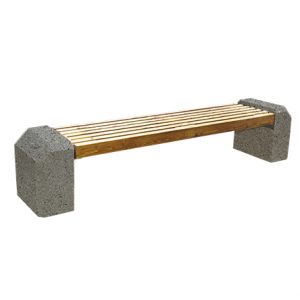 Ландшафтные элементы СК-3 деревянная с бетонными опорами L=2420, тумба 500*500*260 С пигментом Гранит